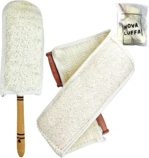| 100% Natural Egyptian Loofah Sponge Pack | Organic & Eco-Friendly Exfoliating Bath Scrubbers for Skin Rejuvenation | Biodegradable Body Wash Accessories for Shower (Reach Duo)