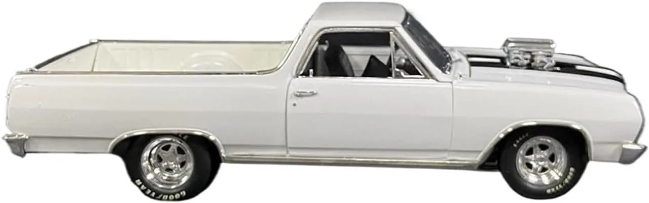 1 18 for Chevy 1965 Drag Outlaw Static Pickup Truck Model White Hobby Collection Ornament Display Motor Vehicles Toys