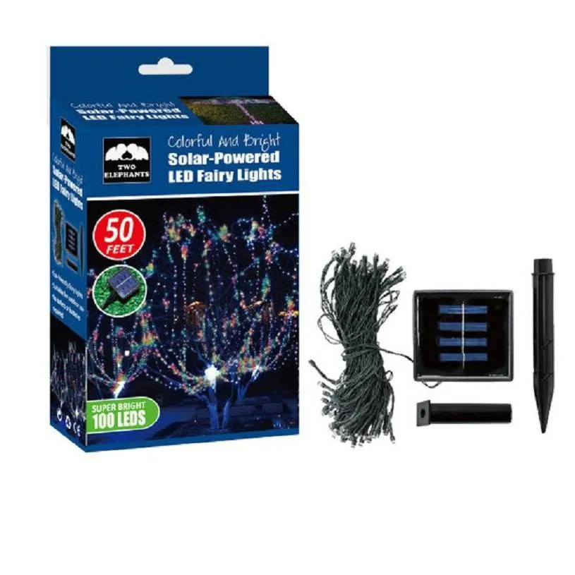 100-LED Solar Powered Fairy Lights