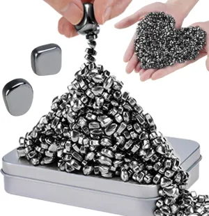 1000  Ferrite Putty, with 2 Large Smooth Magnet Balls | Quiet Fidget Toys for Adults & Teens | ADHD Sensory Stress Relief, Weak Magnetic Beads Safe Desk Toy | Office, Travel, Anxiety (Black)