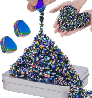 1000  Ferrite Putty, with 2 Large Smooth Magnet Balls | Quiet Fidget Toys for Adults & Teens | ADHD Sensory Stress Relief, Weak Magnetic Beads Safe Desk Toy | Office, Travel, Anxiety(Colorful)