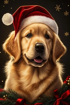 1000 Piece Jigsaw Puzzle Adults Kids,Wooden Puzzles,Christmas Golden Retriever Puzzle-Adult Stress Relief Kids Educational Toys-Fun Family Game-Wall Art-Colorful Puzzles for Home Decoration