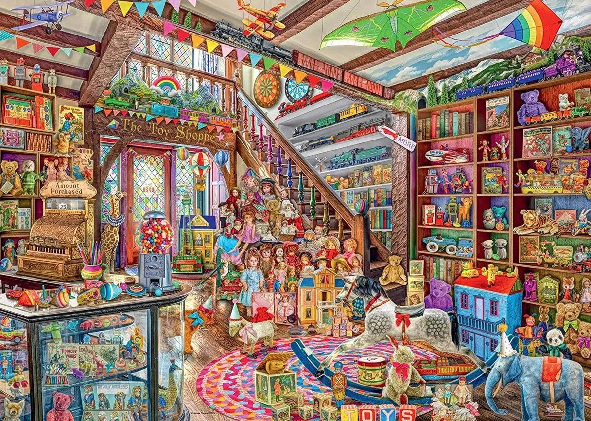 1000pcs Puzzle for Adults Fantasy Toy Shop - Safe Wooden, Hi-Definition Printing Beautiful Drawings, Spend The Winter Vacation and Beautiful Christmas Colorful Puzzle Gifts