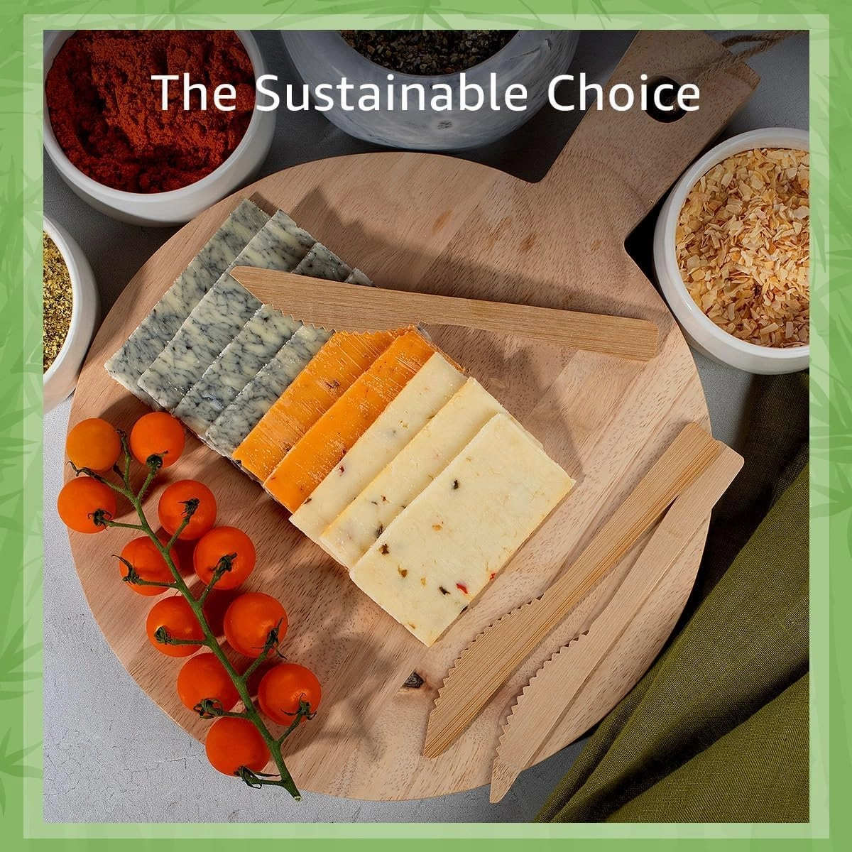 100% Bamboo Knives Set - Biodegradable Cutlery Sets (2400 Eco Friendly Knives) | Bamboo Silverware Disposable or Reusable | Compostable FSC Certified Flatware for Weddings, Camping & Parties