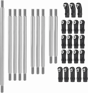 10Pcs Stainless Steel RC Link Rod Linkage Set with Ball End for Axial SCX10-AXI90075 UMG10 II RC Crawler Car Upgrade Part