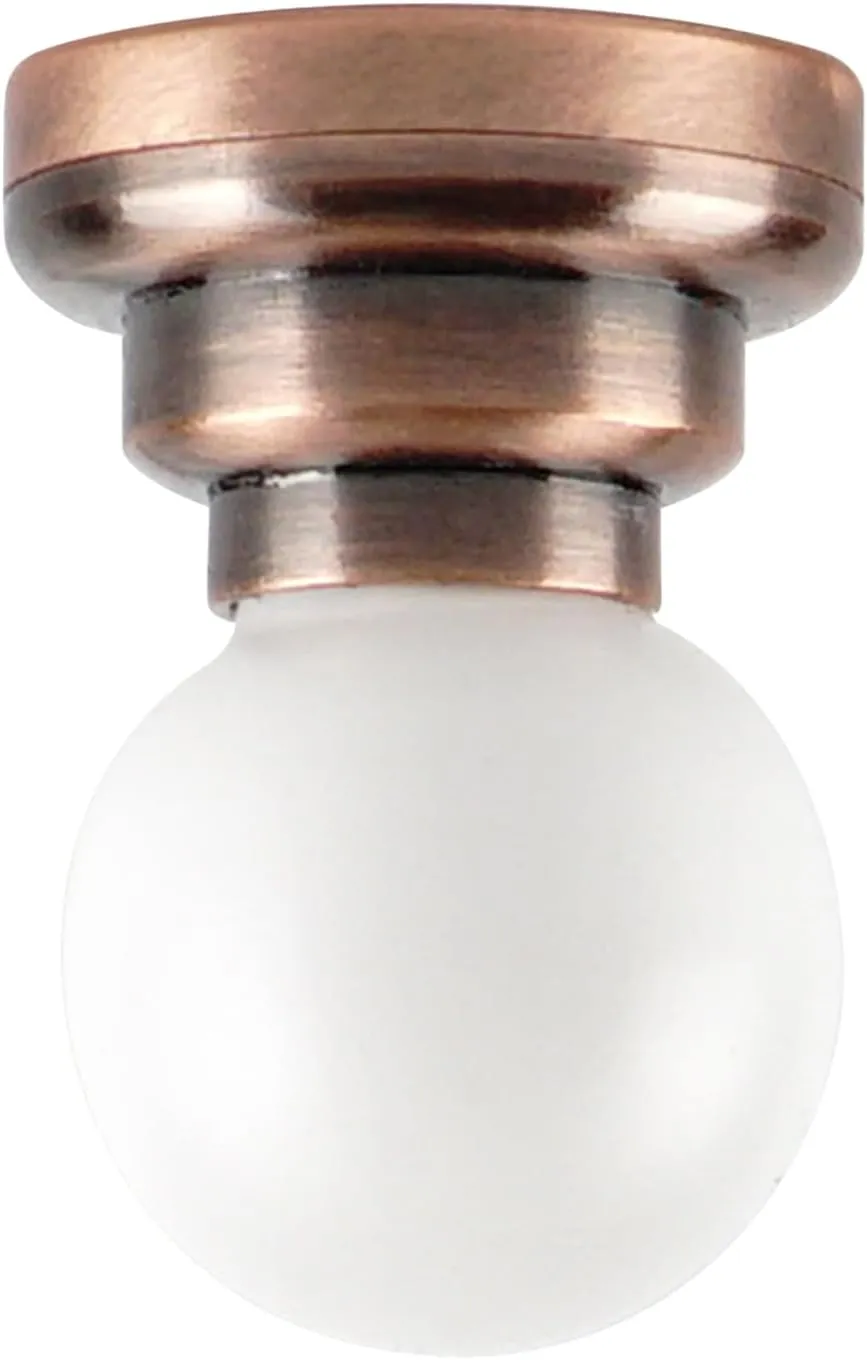 1:12 Scale Dollhouse Battery Powered LED Ceiling Light for Doll, Roombox and Diorama (Copper)