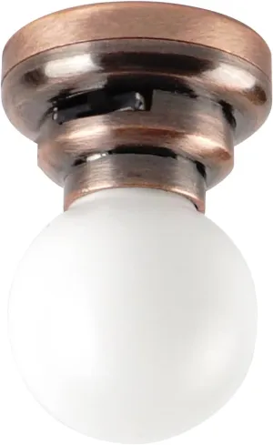 1:12 Scale Dollhouse Battery Powered LED Ceiling Light for Doll, Roombox and Diorama (Copper)