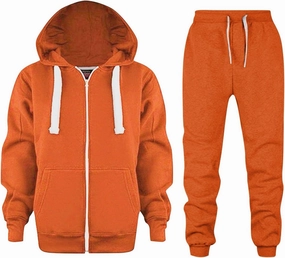 11-12 Years Boys Sweatsuit Boys 2 Piece Tracksuit Athletic Sweatsuits Sets Hooded Sweatshirt and Jogger Sweatpants Sets Fall Outfits for Kids Sales Today Clearance Orange