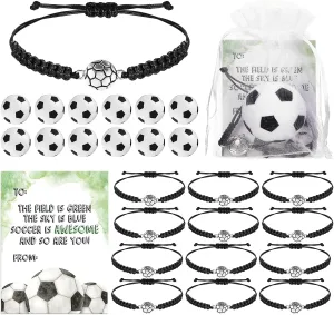 12 Class of 2025 Graduation Soccer Team Gifts Soccer Season Gifts 12 Mini Football Stress Balls Bracelets with Thank You Cards Motivational Gift Sports Party Favors for Boys Girls Team