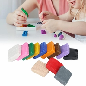 12 Colors Clay Polymer Set, DIY Toy Modeling for Kid, Environmentally Friendly Materials with Soft and Tough, Ideal for Flower Strips, Decorations, Bracelets
