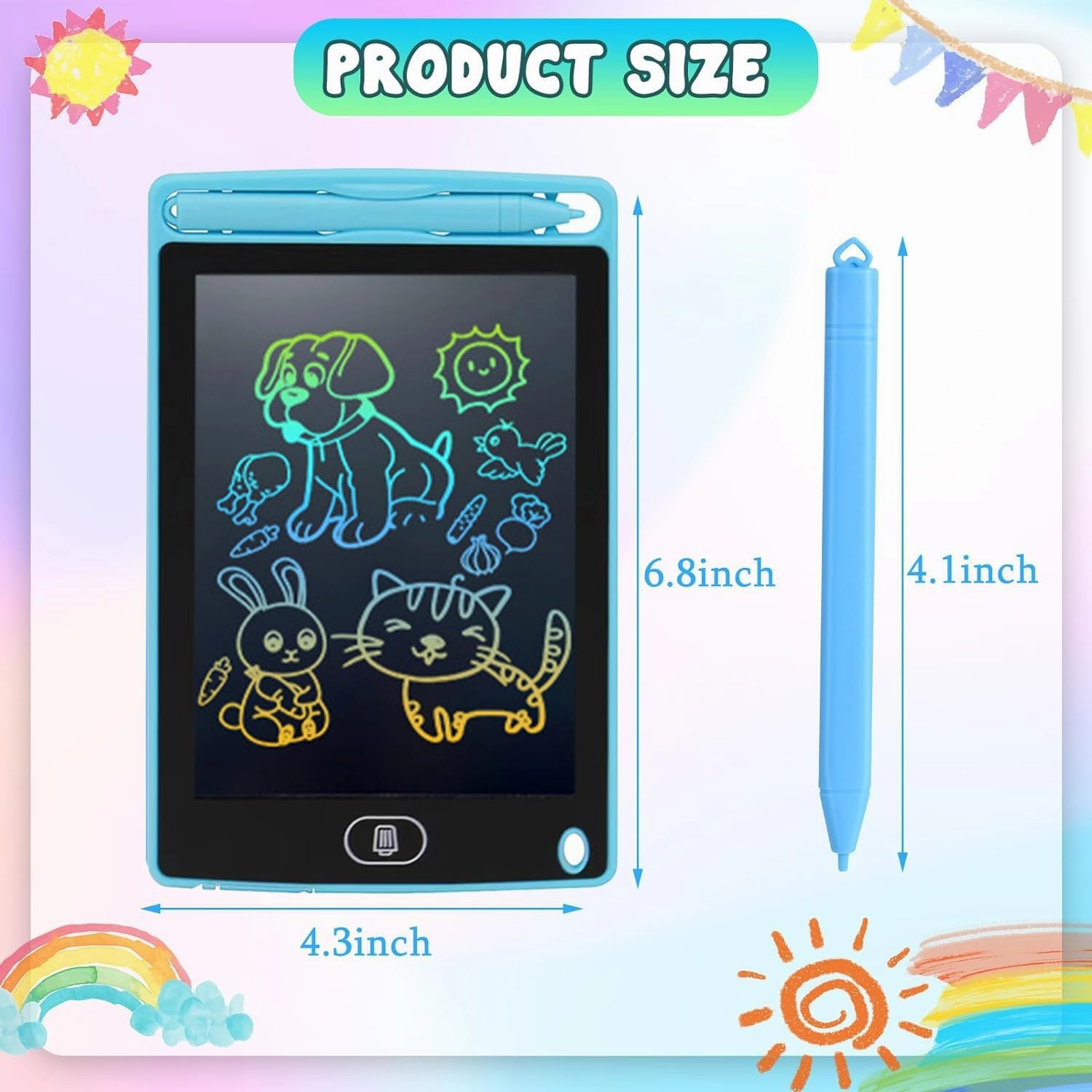 12 Pack LCD Writing Tablet for Kids 6.5 inch, Colorful Drawing Board with One-Click Erase, Lock, and Stylus, No Blue-ray Screen, Drawing Pad Toy for Ages 3-12 Boys and Girls Gifts (Pink, Blue, Black)