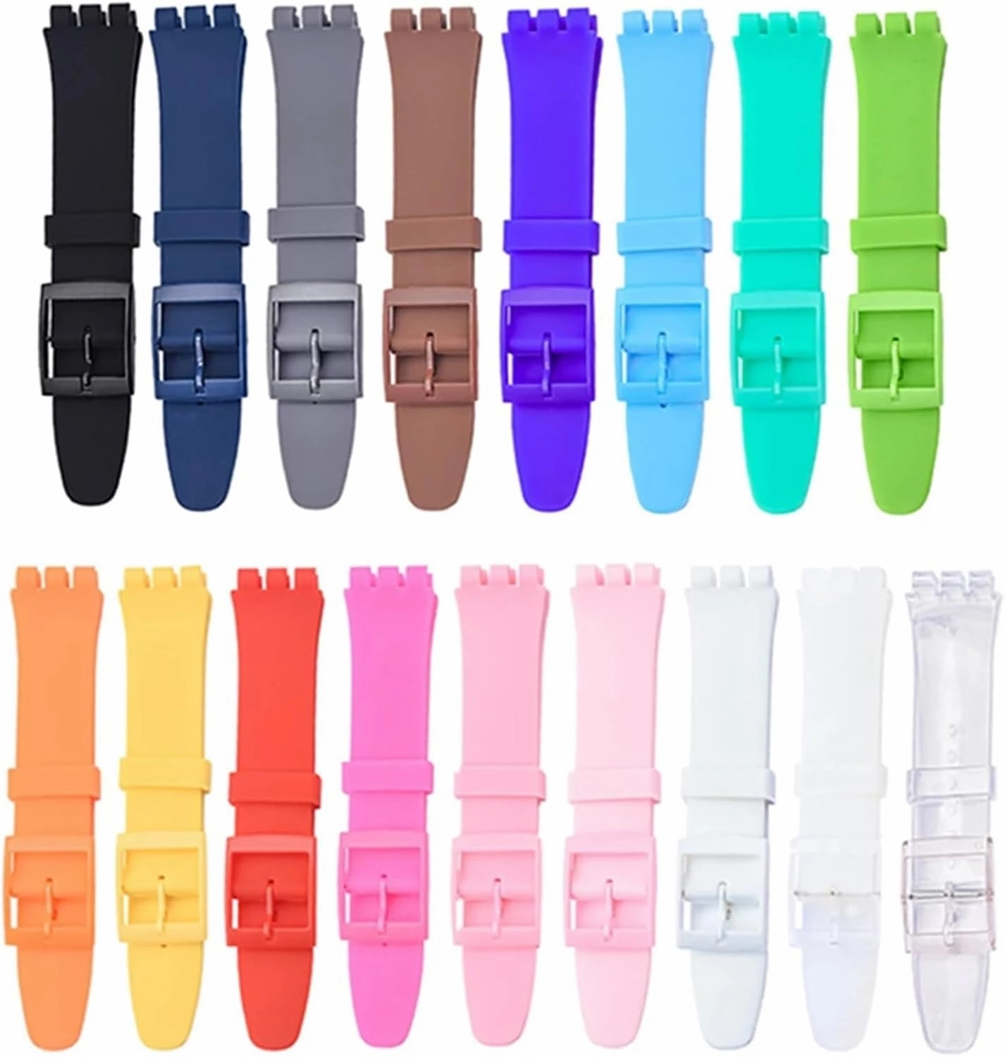 12mm 16mm 17mm 19mm 20mm Silicone Replacement Watchband Rubber Women Colorful Band Strap Bracelet Accessories