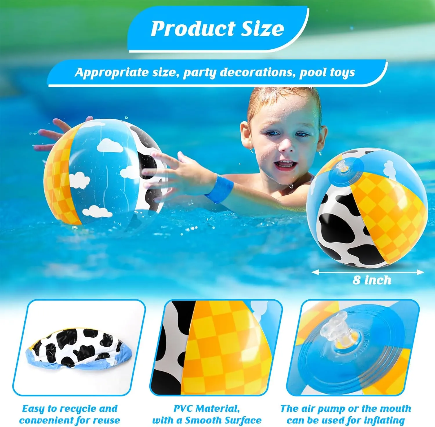 12PCS Beach Ball Summer Pool Party Supplies