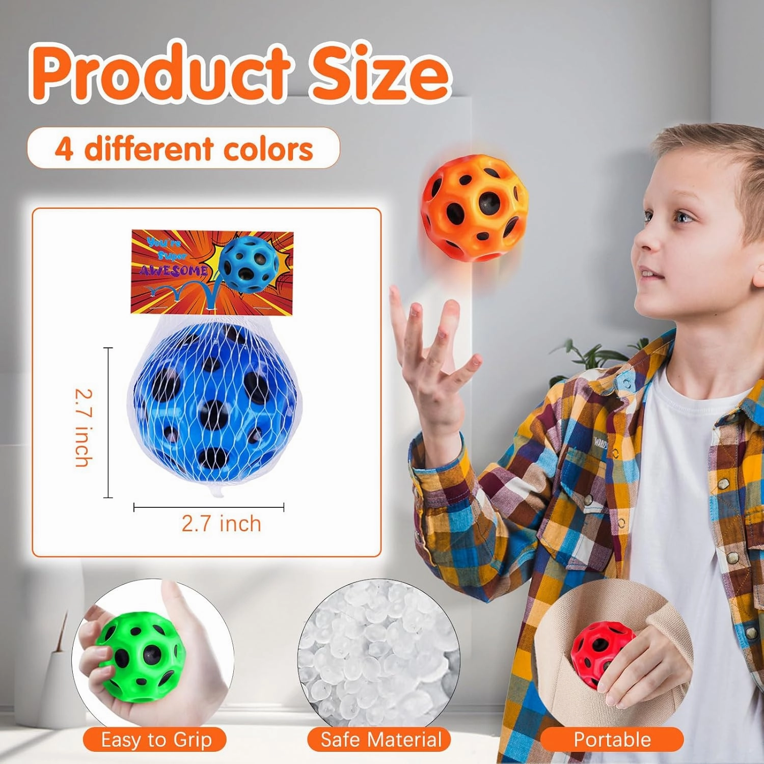 12PCS Space Bouncy Balls for Kids Super High Bounce Moon Ball Jumping Toy Stress Balls Sport Party Favor Spaceballs Toddler Boys Girls Athlete Training Sensory Outdoor Play Birthday Gifts
