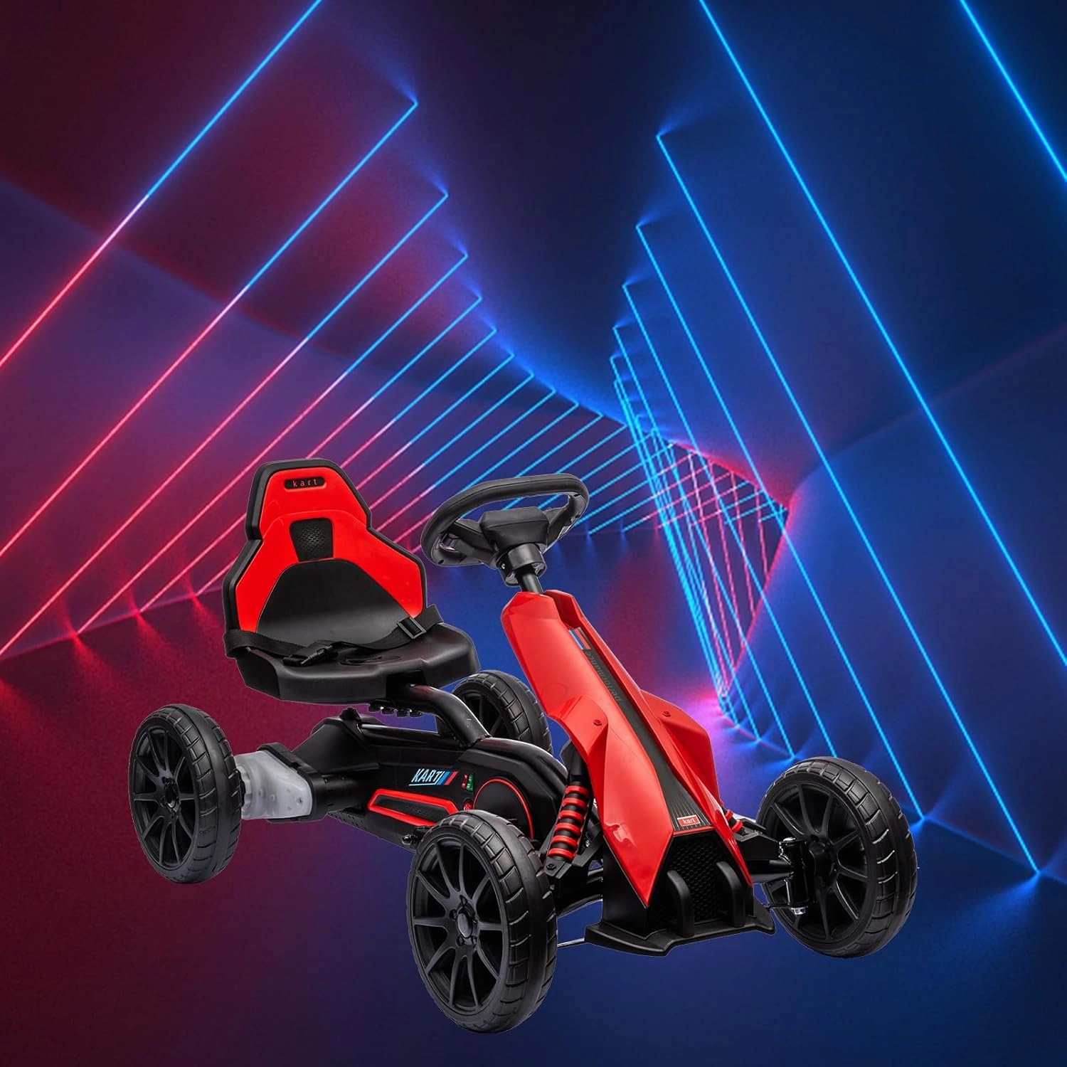 12V Electric Go Kart for Toddlers, Drift Kart with 7Ah Battery 35W Motor, High/Low Safety Speed Max 2.8MPH for Child, Max Load 66lbs, Electric Vehicle Toy for Kids Christmas Birthday Gift