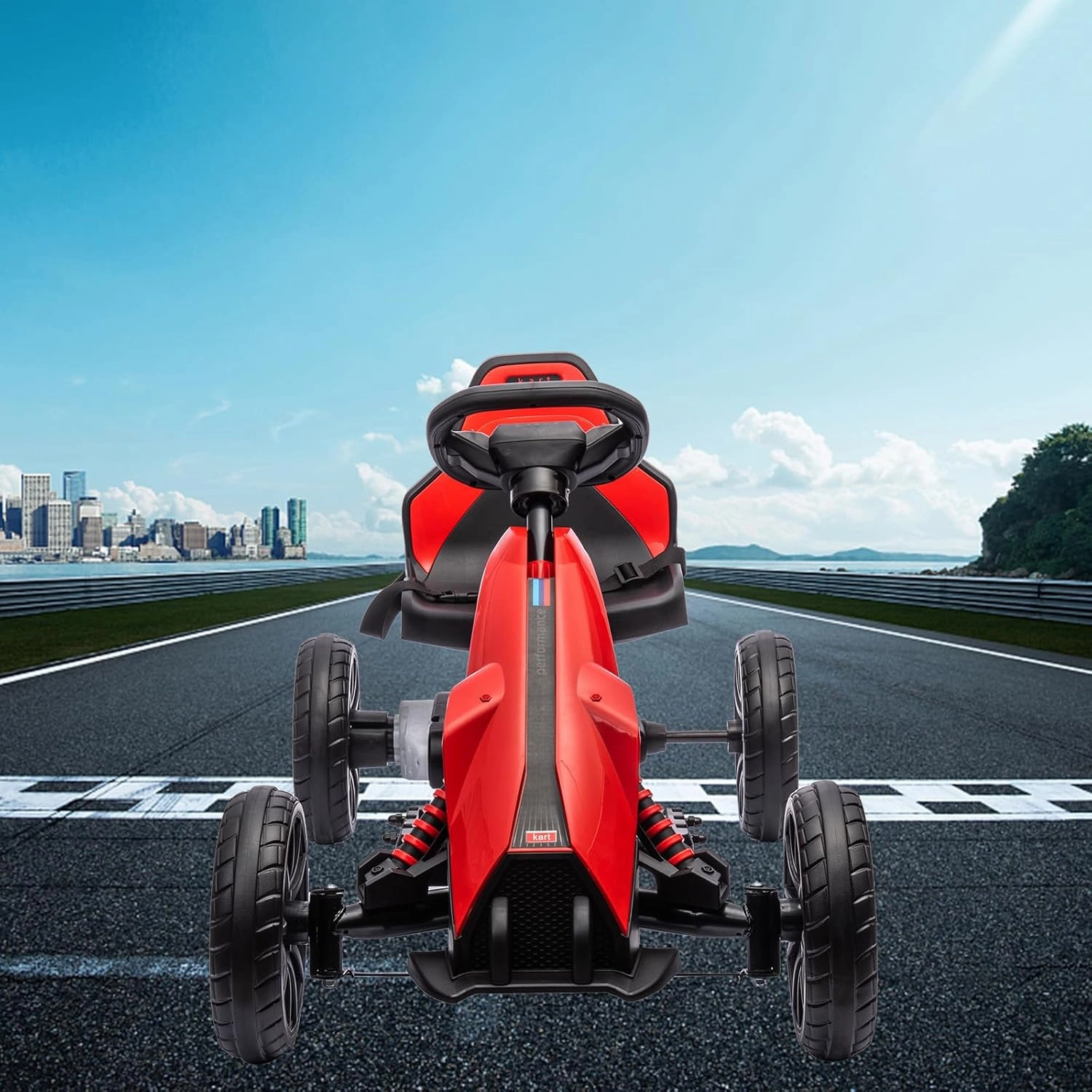 12V Electric Go Kart for Toddlers, Drift Kart with 7Ah Battery 35W Motor, High/Low Safety Speed Max 2.8MPH for Child, Max Load 66lbs, Electric Vehicle Toy for Kids Christmas Birthday Gift