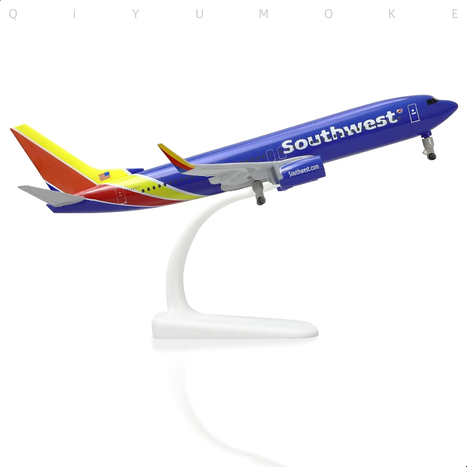 1/300 American for Southwest Diecast Metal Airplane Model Kit (8.3-inches L) with Stand, 737 Plane Model for Adult Aviation Gifts, Desktop Display Airplane