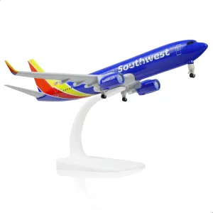 1/300 American for Southwest Diecast Metal Airplane Model Kit (8.3-inches L) with Stand, 737 Plane Model for Adult Aviation Gifts, Desktop Display Airplane