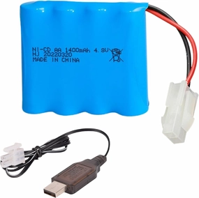 1400mAh 4.8V 5557 Connecter Rechargeable NiCD Battery AA X 4/5559 Plug for RC Toy Household Electric Appliances Lighting Equipment with Charging USB Cable