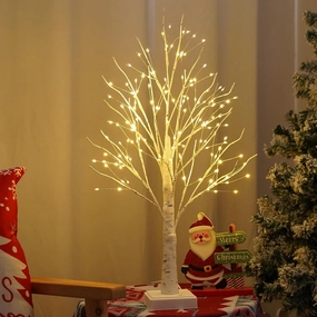 144 LED Birch Tree with LED Lights, DIY Artificial Tree Lamp with Timer, Lighted up Tree Lamp USB/Battery Powered, Fairy Light Spirit for Table Home Wedding Bedroom Christmas (Warm White)