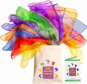 14 Dancing Scarves for Kids - Juggling Scarves for Play & Dance, Parties, Music & Movements - Play Silks for Toddlers & Preschool for Early Learning