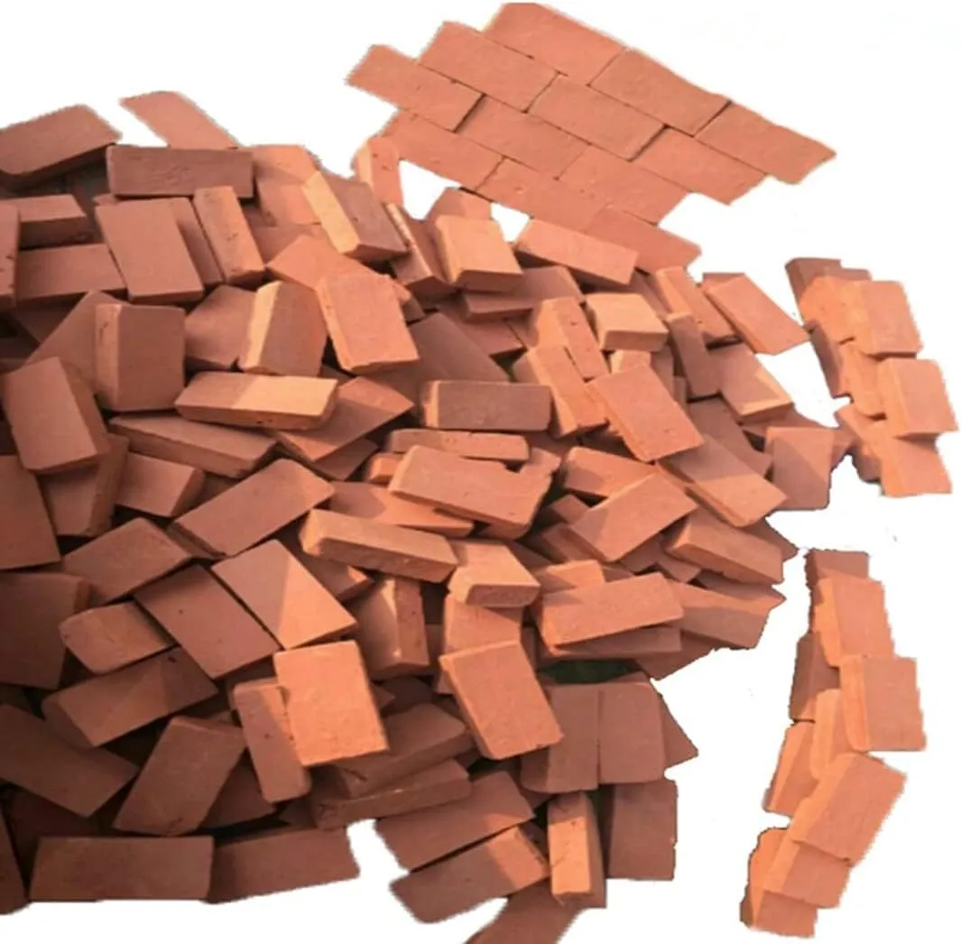 150 Pieces Miniature Bricks, 1/12 1/16 1/35 DIY Miniature Landscape Bricks Model Roof Tiles Model (Red,1/35)