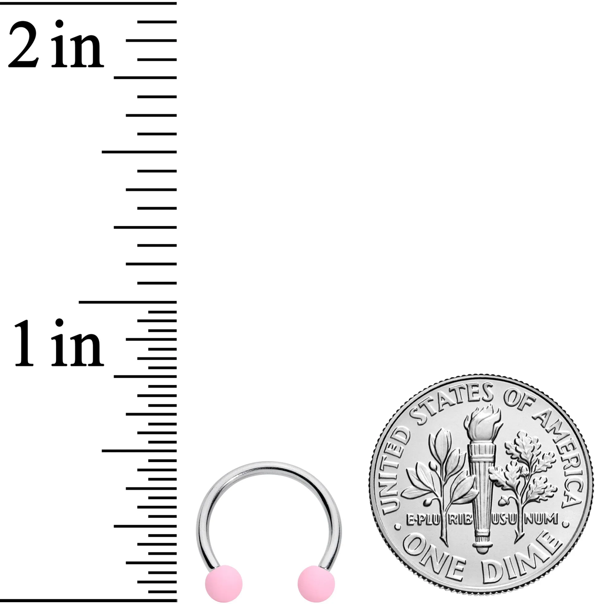 16 Gauge 3/8 Pink Peach Matte Horseshoe Circular Barbell Set of 4