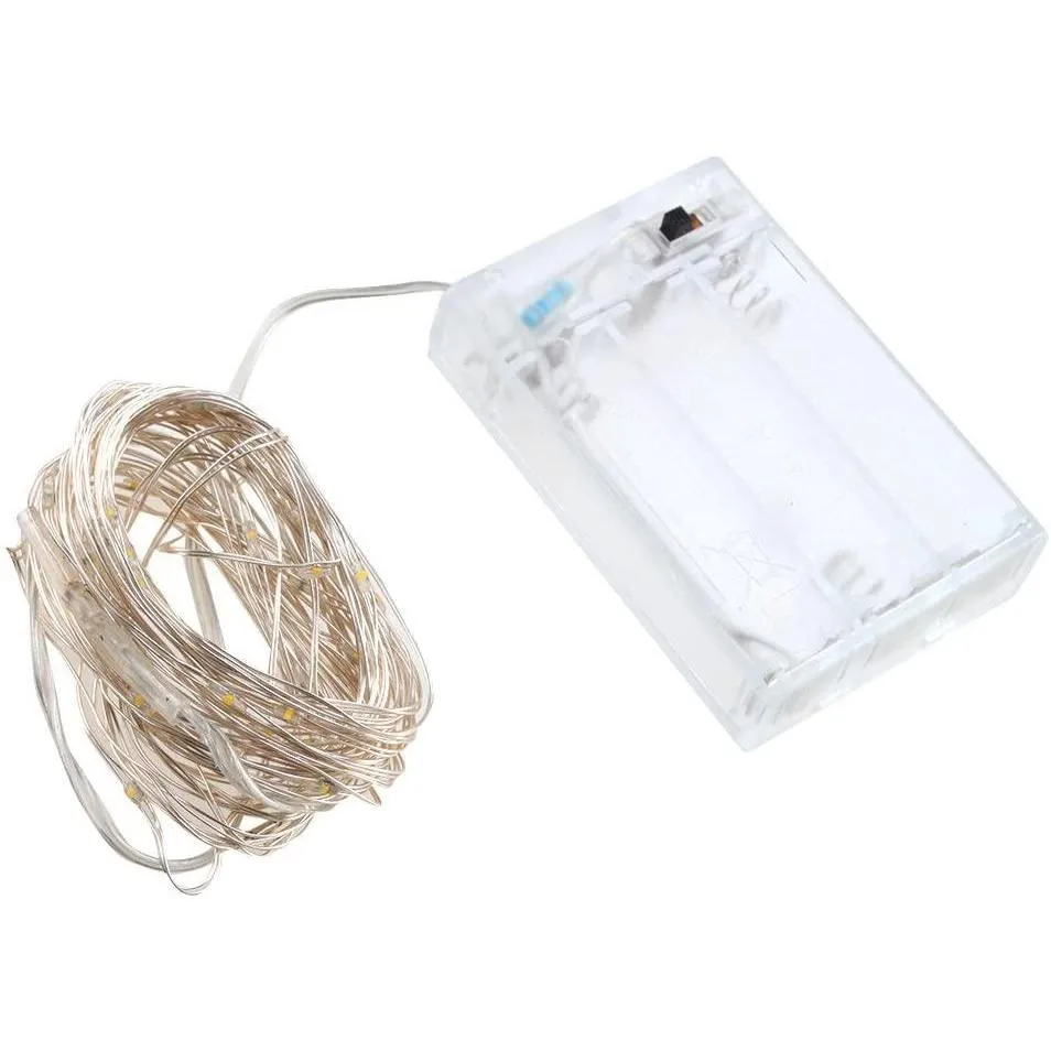 16.5ft 50 Yellow LED Copper Wire String Fairy Lights
