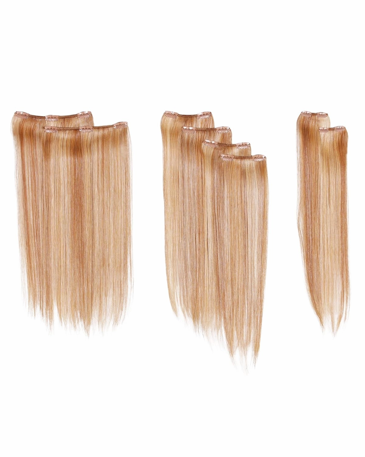 16" 8 Piece Clip-In Straight Extension Kit Color R14/88H Golden Wheat - Hairdo Added Volume Tru2Life 100% Heat Friendly Synthetic Fiber 4 Varied Widths Extensiones Cabello Maxwigs Booklet