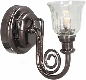 1:12 Dollhouse Wall Lamp Vintage Look LED Warm Light Metal Dollhouse Miniature Wall Sconce with Button Battery Gifts for Baby