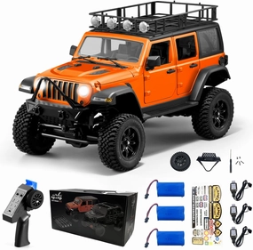 1/12 RC Crawler MN128 RC Jeep 4WD RC Rock Crawler RC Truck 4x4 Jeep RC Car 390 Strong Motor Off Road Rock Crawler with 3pcs Upgraded 1500mah Battery