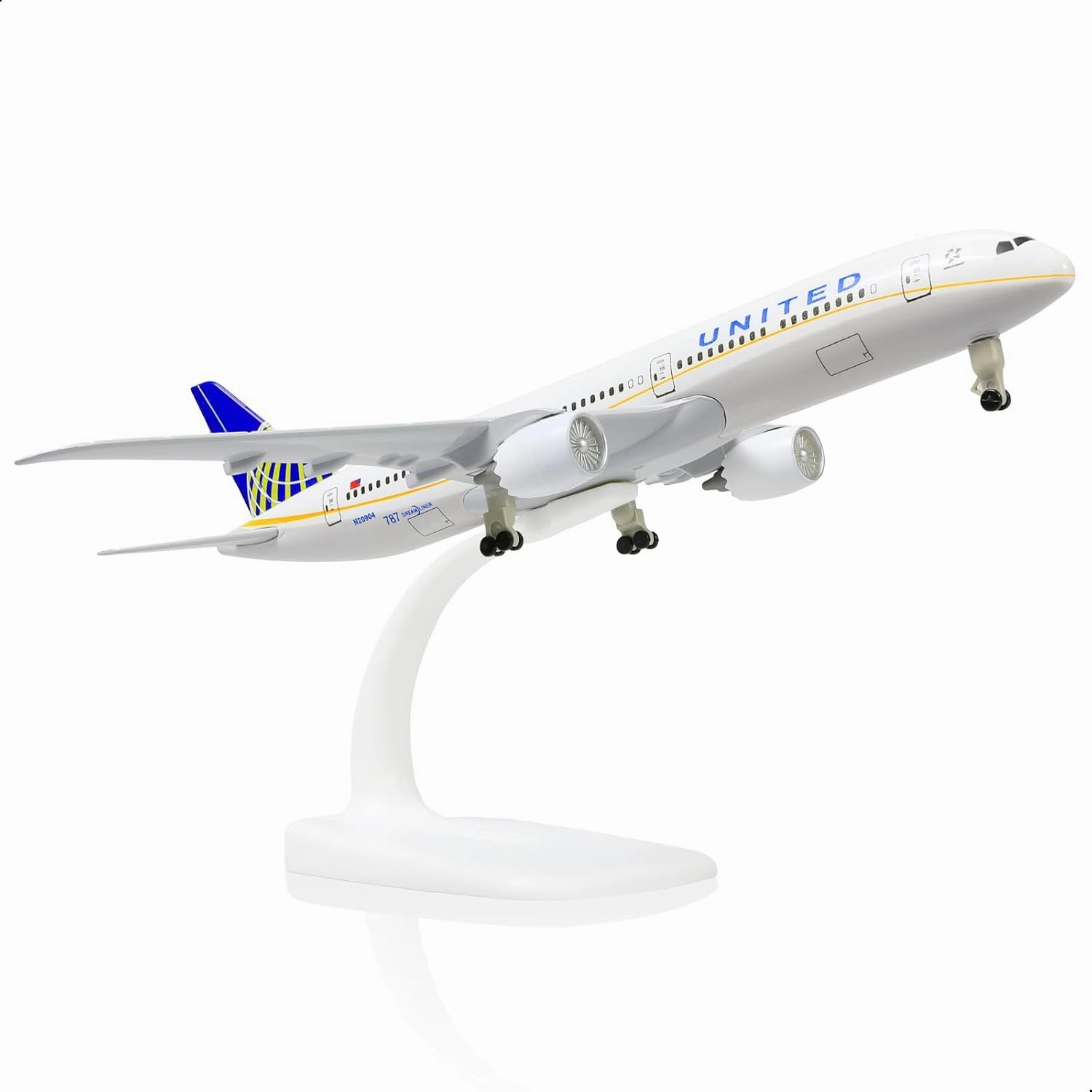 1/300 United 787 Model Airplane -Diecast Metal Plane Model Kits United Boeing 787 (with Stand) Airlines Model for Aviation Enthusiasts Gifts, Display Collection or Desk Decor -8 inches L