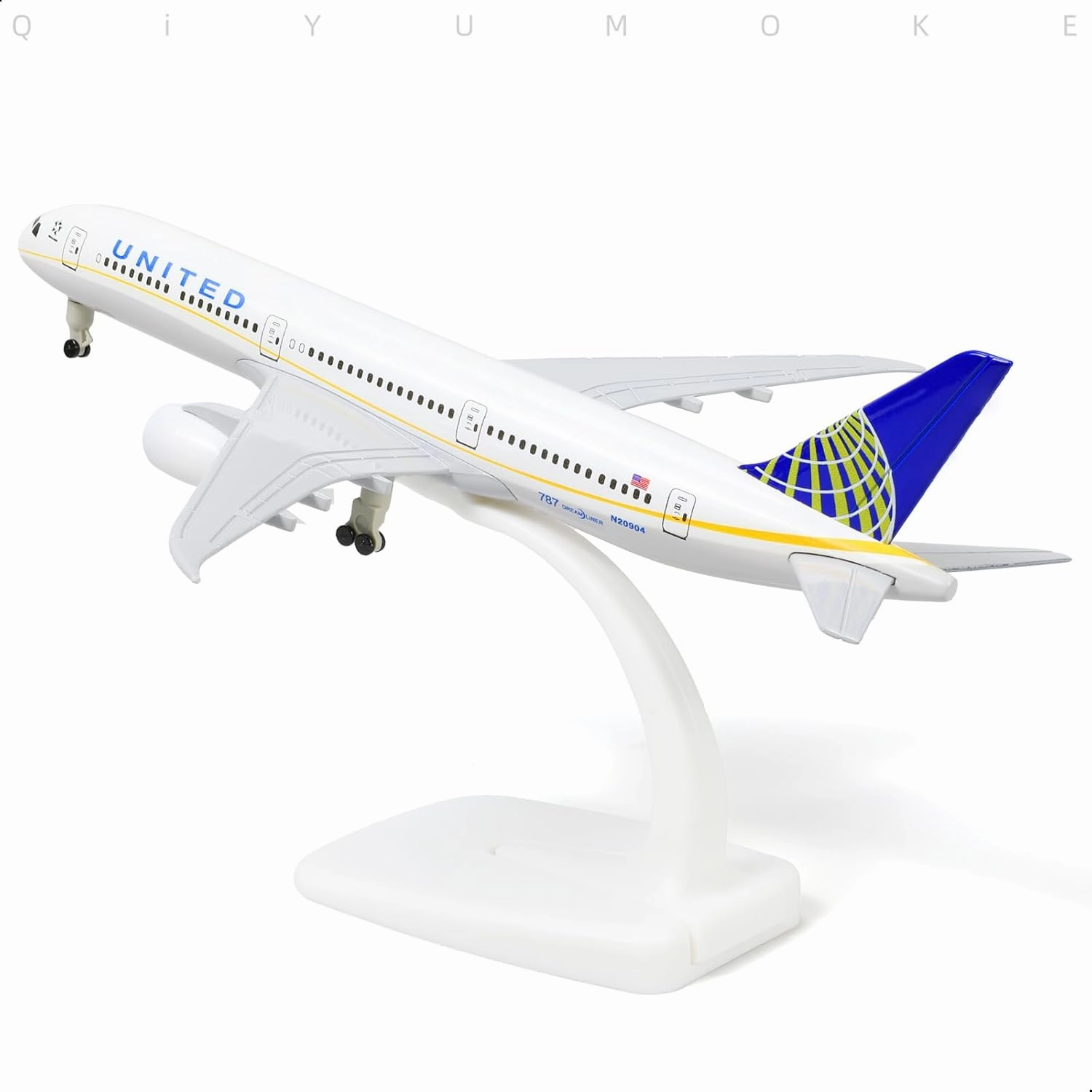 1/300 United 787 Model Airplane -Diecast Metal Plane Model Kits United Boeing 787 (with Stand) Airlines Model for Aviation Enthusiasts Gifts, Display Collection or Desk Decor -8 inches L