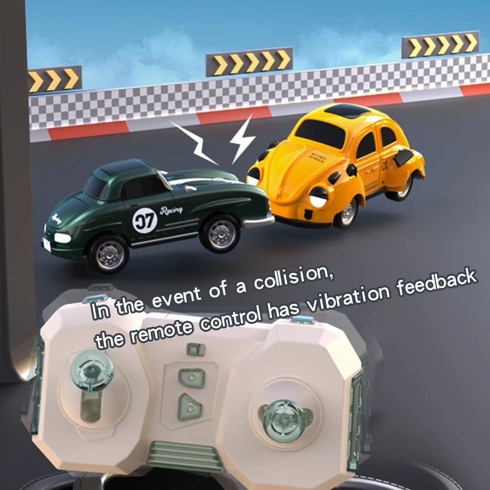 1:32 Mini RC Car, 2.4GHz High-Speed Drifting Toy car with Real-time Camera, Lights, Vibration Feedback, Toy Cars for Boys & Girls Birthday (Green RC Racer/with Camera)