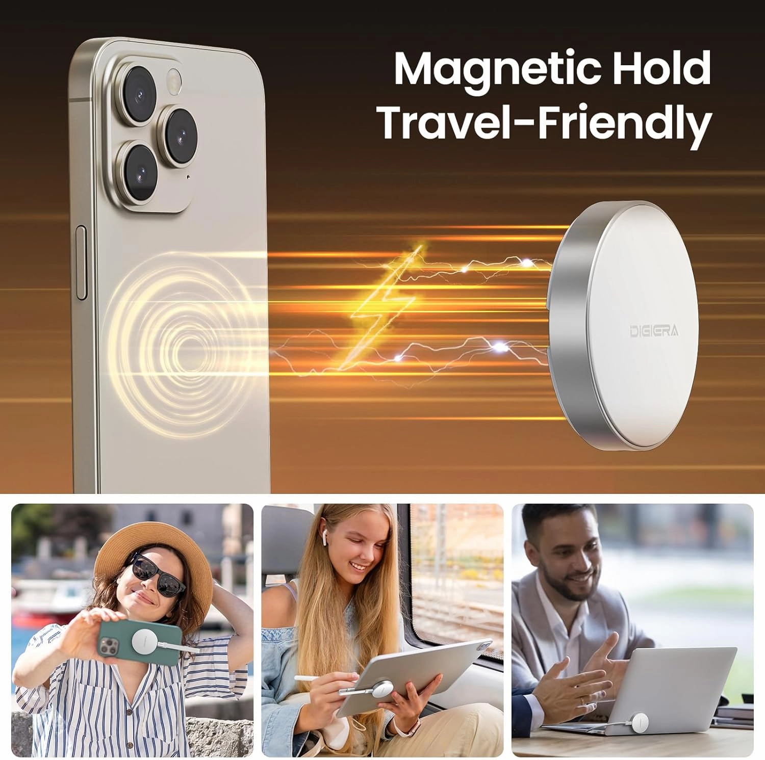 1TB Magnetic Portable SSD, External SSD with Type-C USB 3.2 Gen 2x2, Speeds Up to 2000MB/s, Compact & Durable, Compatible with iPhone 15/16 Series, Galaxy S24/S23, Tablet, Computer, White