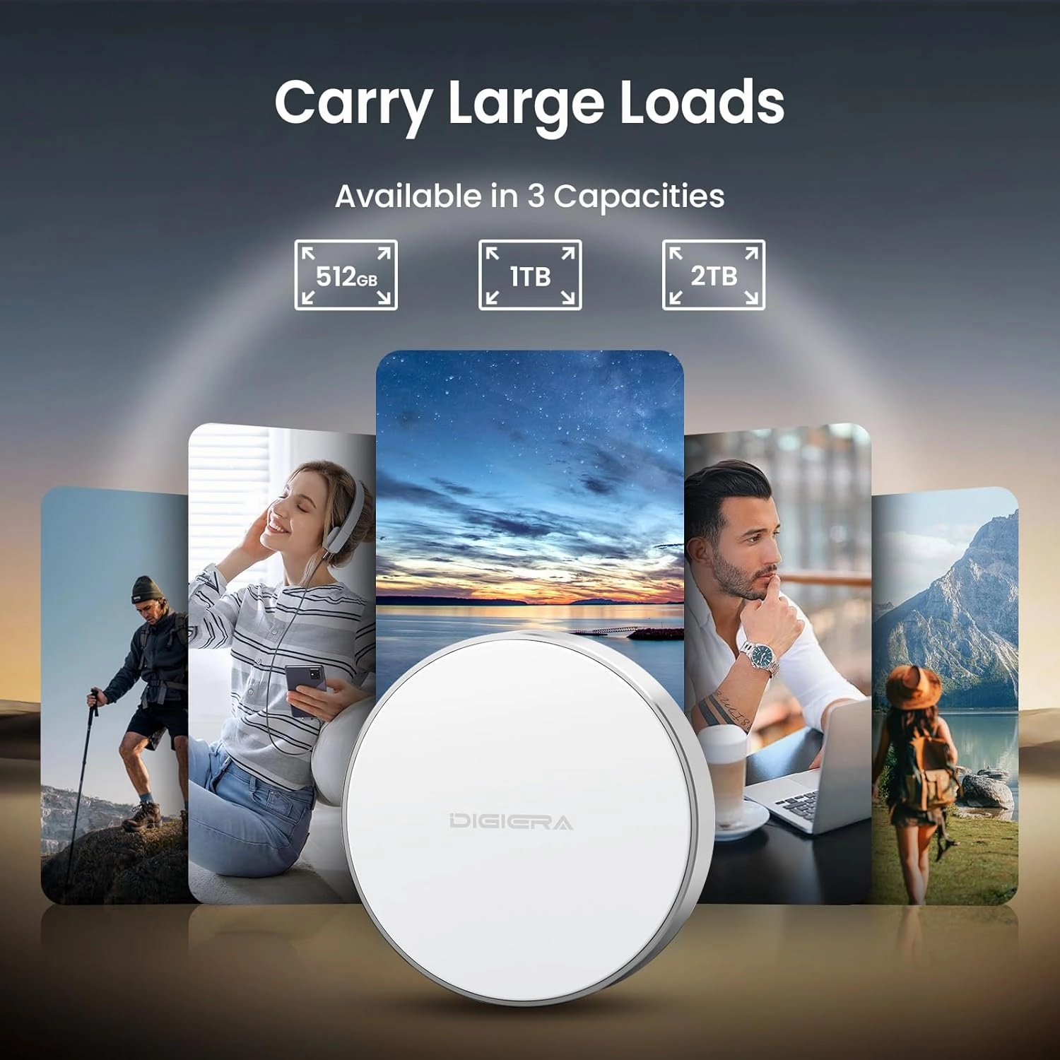 1TB Magnetic Portable SSD, External SSD with Type-C USB 3.2 Gen 2x2, Speeds Up to 2000MB/s, Compact & Durable, Compatible with iPhone 15/16 Series, Galaxy S24/S23, Tablet, Computer, White