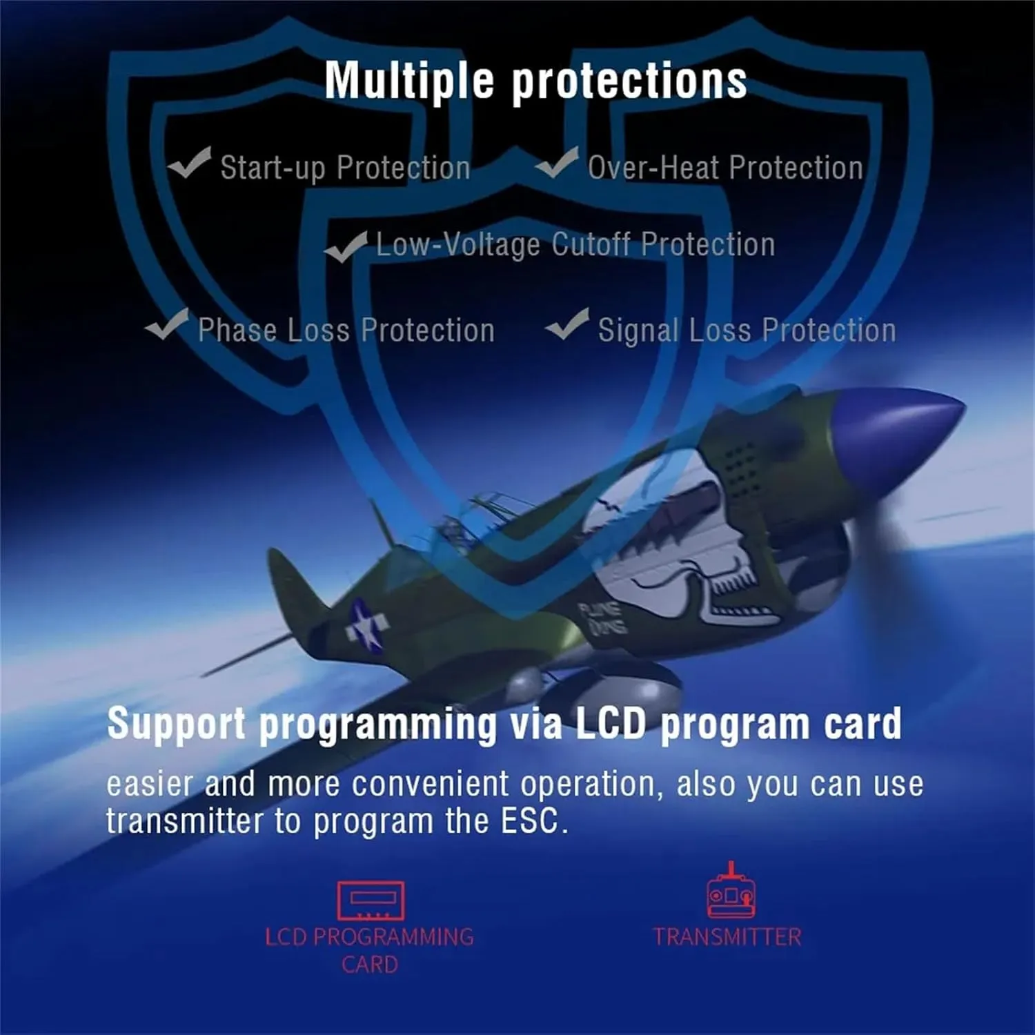 2-4S 30A Programmable Brushless ESC Electric Speed Controller BEC 5.5V 4A for RC Airplane Aircraft Fixed Wing Helicopter