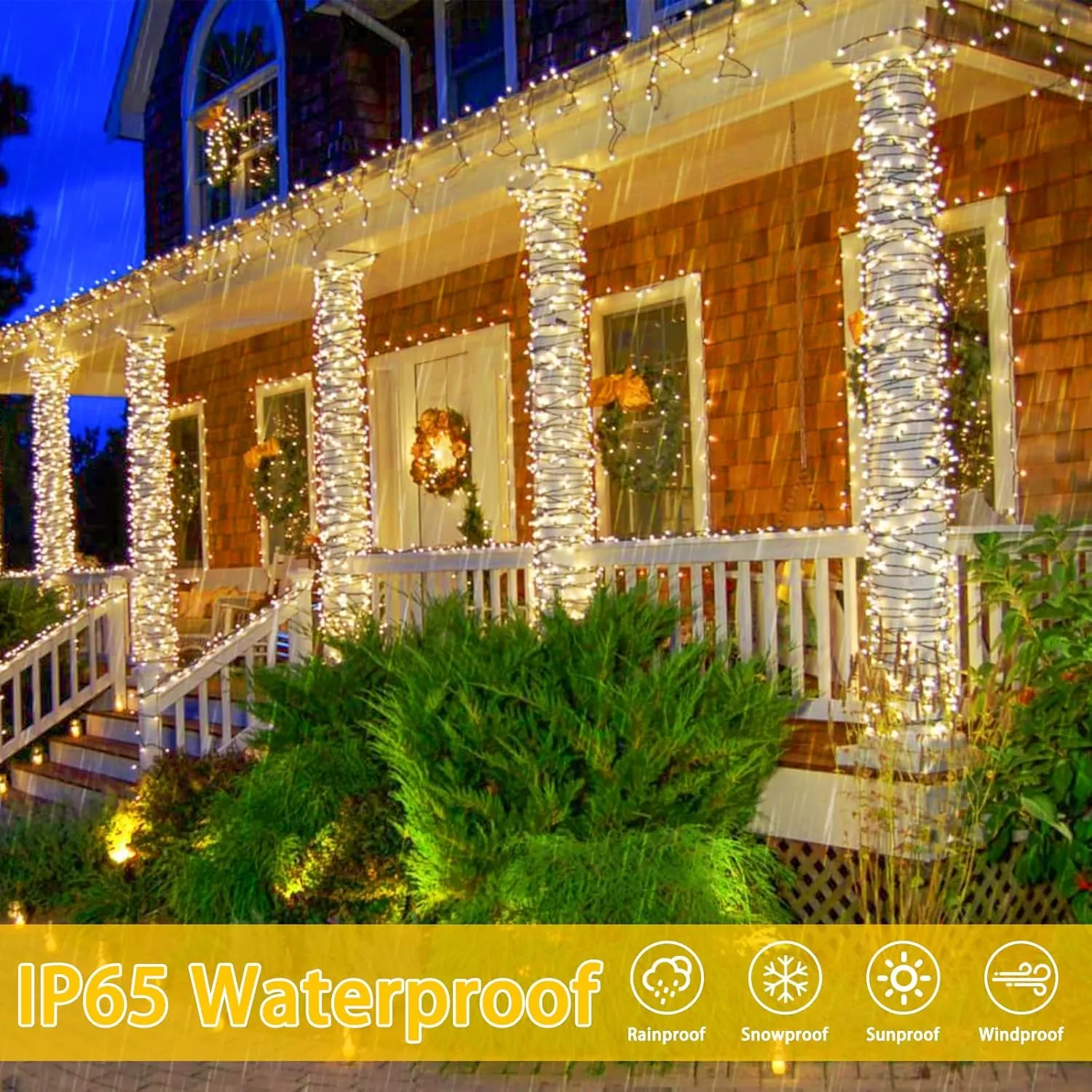 2 Pack Solar String Lights for Outside, 170 FT 480 LED Solar Twinkle Light Outdoor with 8 Modes & Memory Function, Super Long Waterproof Chrismas Lights for Xmas Tree Party Decorations (Warm White)