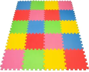 20 XLarge Foam Mats Toy ideal Gift, Colorful Tiles Multi Use, Create & Build A Safe PLay Area Interlocking Puzzle eva Non-Toxic Floor for Children Toddler Infant Kids Baby Room & Yard Superyard