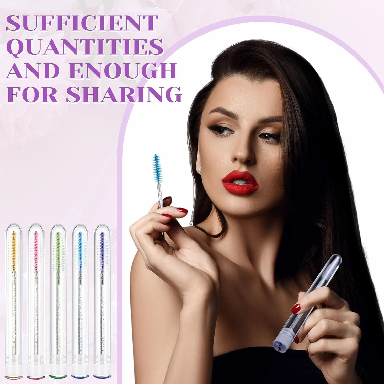 200 Pieces Mascara Wand Tube Set 100 Pcs Lash Spoolies for Eyelash Extensions 100 Pcs Diamond Empty Mascara Brush Disposable Colorful Eyebrow Applicator Makeup Tool (Bright)