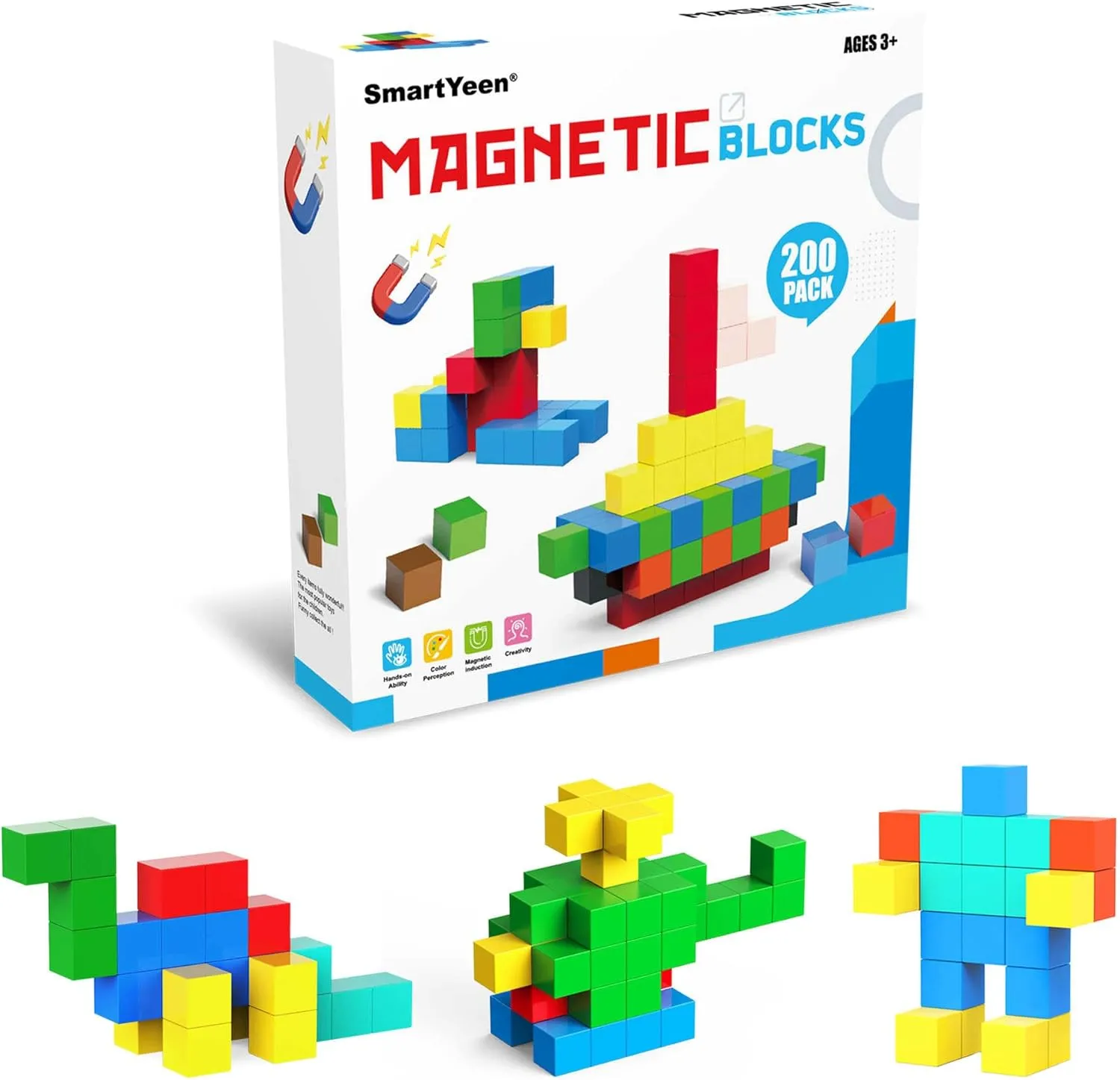 200PCS Magnetic Blocks,Magnetic Building Blocks for Toddlers Sensory & STEM Montessori Toys,Ideal Gifts for Boys Girls 3-8 Years Old