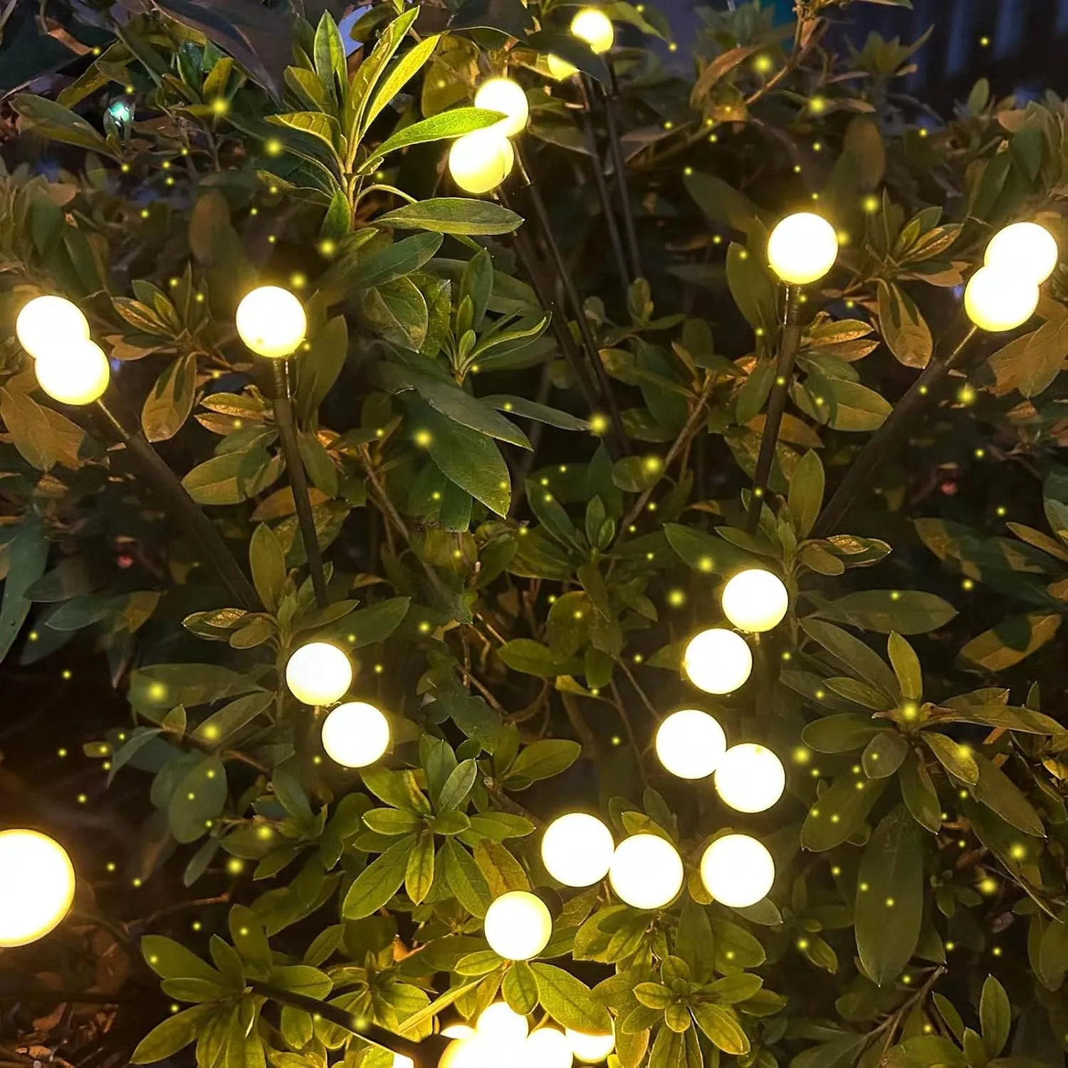 2025 Upgraded Solar Lights Outdoor, 8 Pack 64LED Solar Garden Lights, Firefly Light Outdoor Waterproof, Sway by Wind, Twinkle Firefly Light for Yard Patio Pathway Garden Decoration (Warm White)