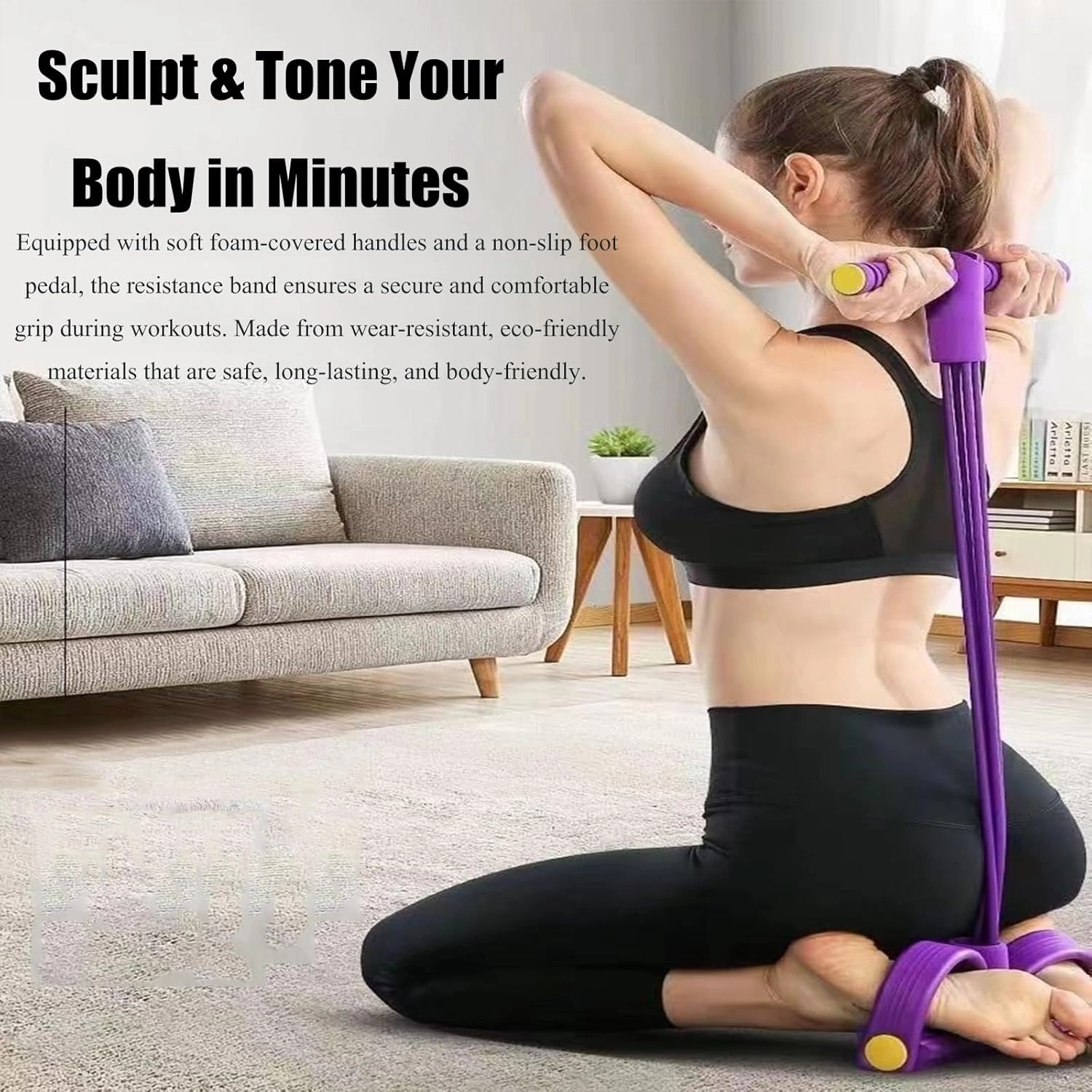 21 Fitness Resistance Bands-4 Tube Pedal Ankle Puller, Resistance Bands with Handles, Ankle Resistance Band with Cuffs, Ab Training Auxiliary Device for Abdomen/Waist/Arm/Leg