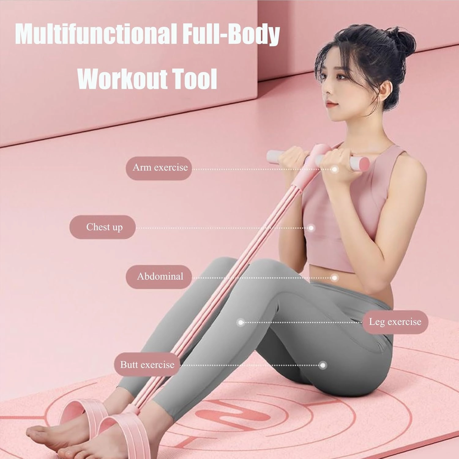 21 Fitness Resistance Bands-4 Tube Pedal Ankle Puller, Resistance Bands with Handles, Ankle Resistance Band with Cuffs, Ab Training Auxiliary Device for Abdomen/Waist/Arm/Leg