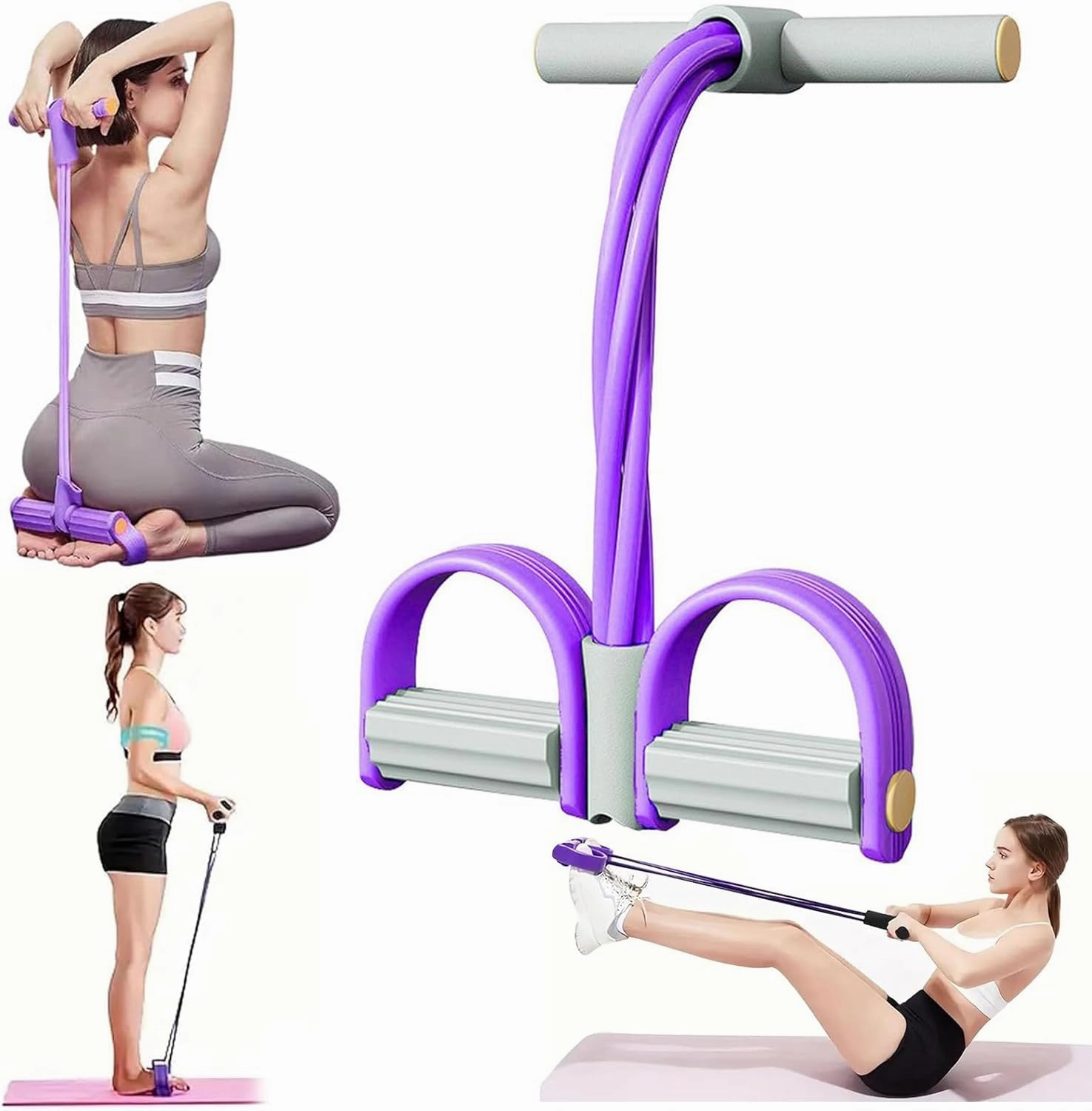 21 Fitness Resistance Bands-4 Tube Pedal Ankle Puller, Resistance Bands with Handles, Ankle Resistance Band with Cuffs, Ab Training Auxiliary Device for Abdomen/Waist/Arm/Leg