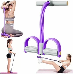 21 Fitness Resistance Bands-4 Tube Pedal Ankle Puller, Resistance Bands with Handles, Ankle Resistance Band with Cuffs, Ab Training Auxiliary Device for Abdomen/Waist/Arm/Leg