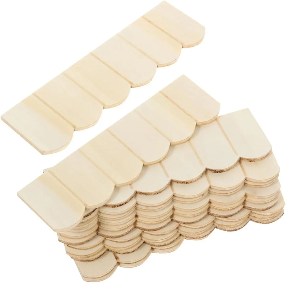 24pcs Wooden Dollhouse Roof Tiles Mini DIY Building Decor Wooden Material for Tiny House Decor and Enhancing Aesthetic Appeal Dollhouses
