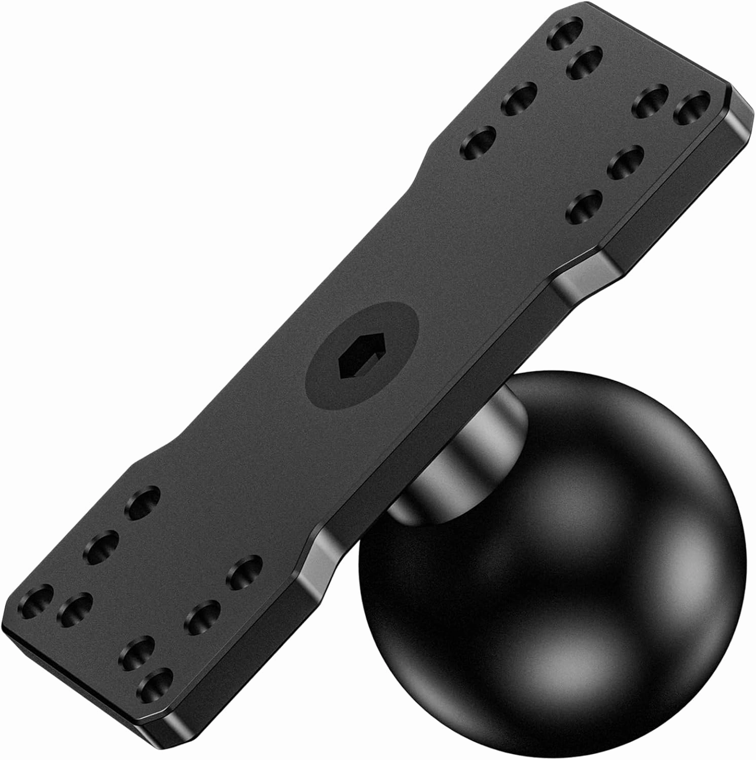 2.25" Ball Large Fish Finder Mount, Aluminum Alloy Universal Marine Electronic Mounting Plate for Garmin, Lowrance and More, Compatible with RAM Mounts D Size 2.25" Ball Double Socket Arm