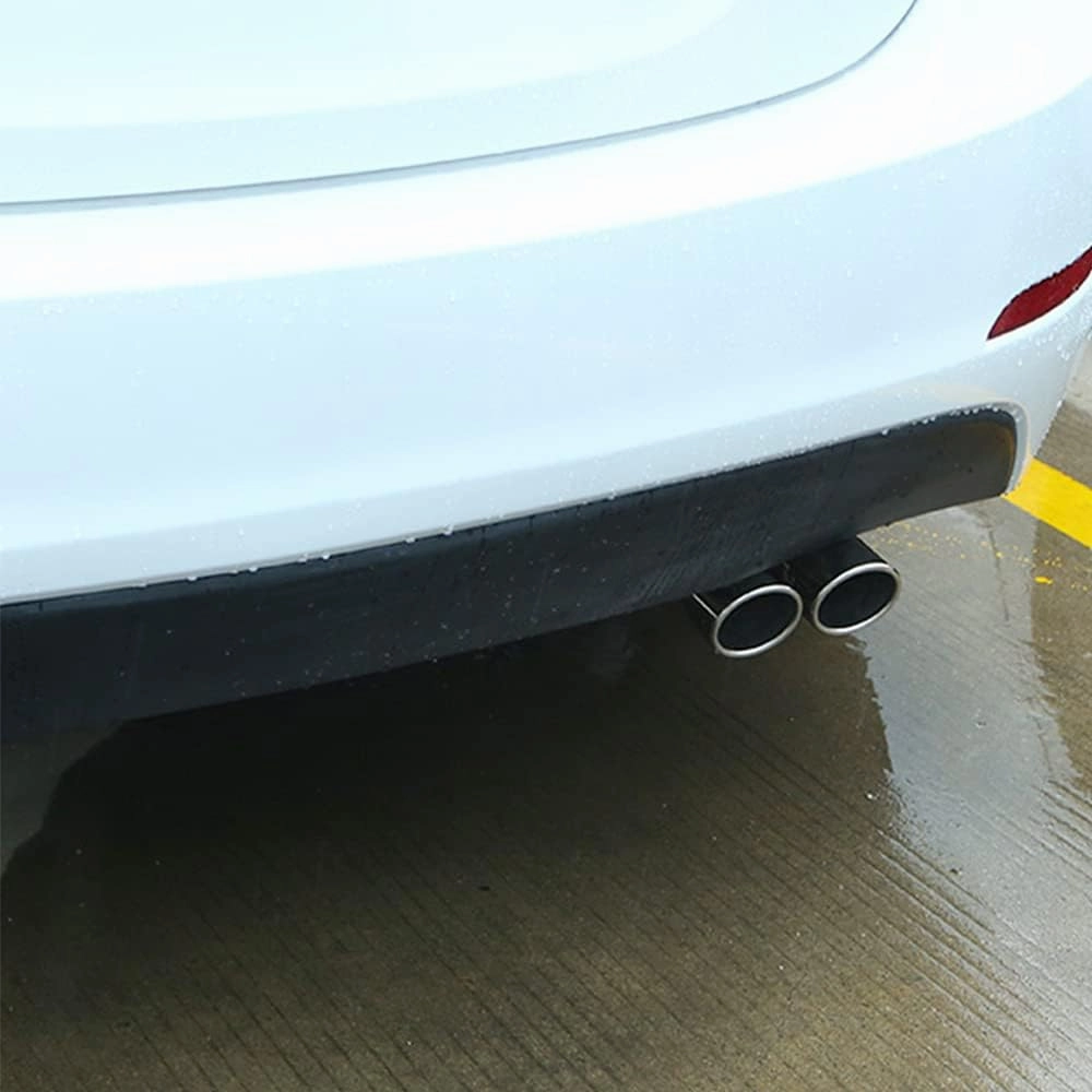 2.5 inch Inlet Dual Exhaust Tip Stainless Steel Polished Muffler Tail Universal Bolt-On Double Outlet Tail Pipe (Silver,Straight)