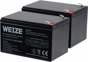 2 Pack 12V 12AH Sealed Lead Acid Battery Rechargeable AGM Battery with F2 Terminal Replacement for UPS Backup Power, Electronic Toys and Scooter, Wheel Chair, Emergency Lighting